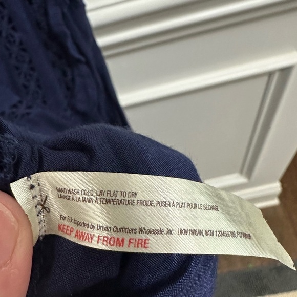 Free People Priscilla Navy Crochet Mini Dress sz S - Picture 9 of 10